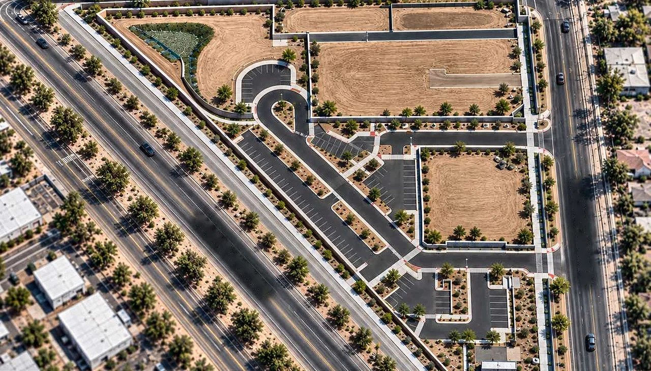 Aerial rendering of the Veterans Community Project village in Glendale